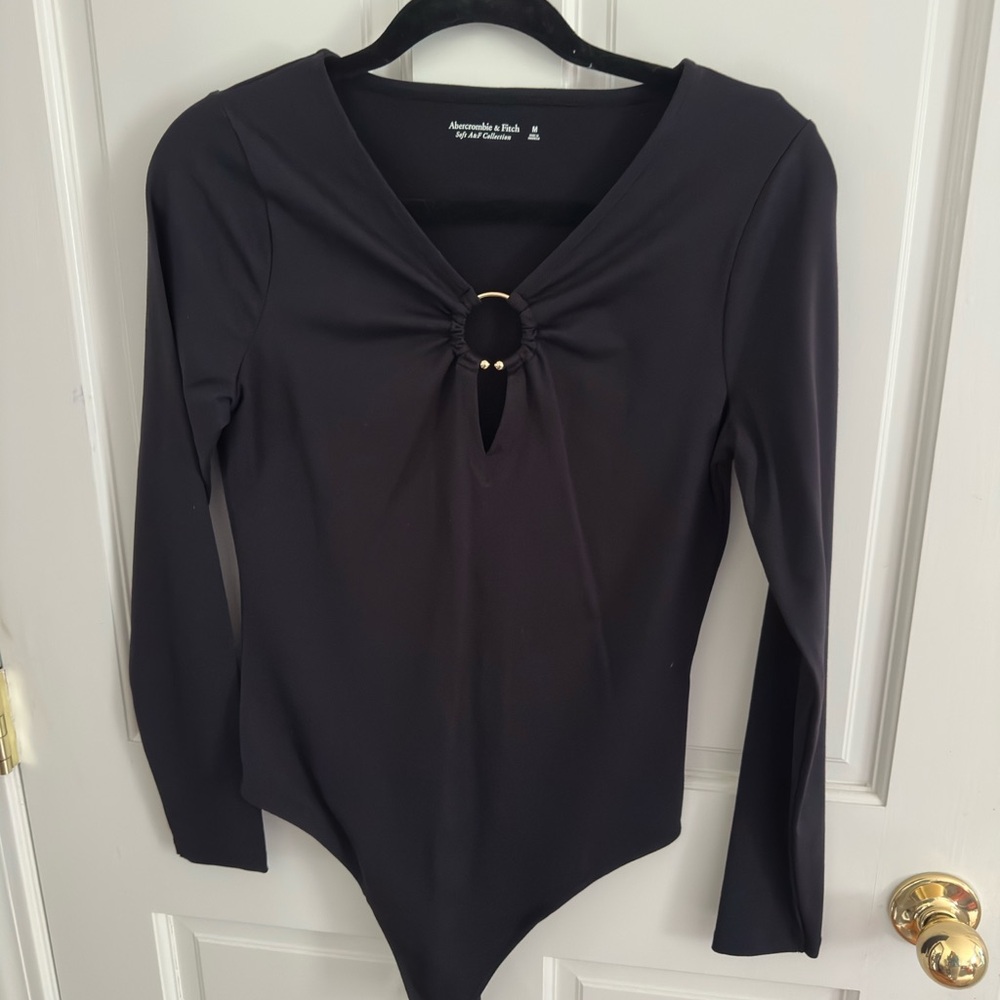Abercrombie & Fitch Black Cut Out Long Sleeve Bodysuit
